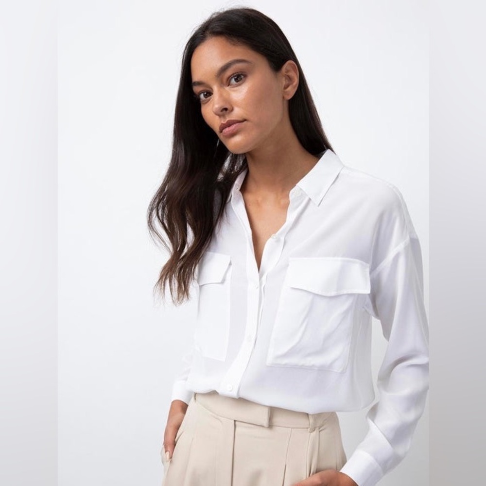 RAILS CORI SILK BUTTON DOWN BLOUSE - Picture 3 of 15